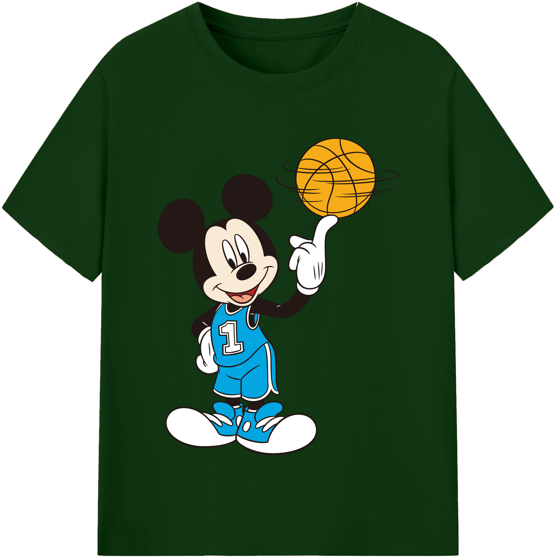（画像用） ミッキーマウス Mickey Mouse 綿100％半袖Tシャツ（フロントプリント）